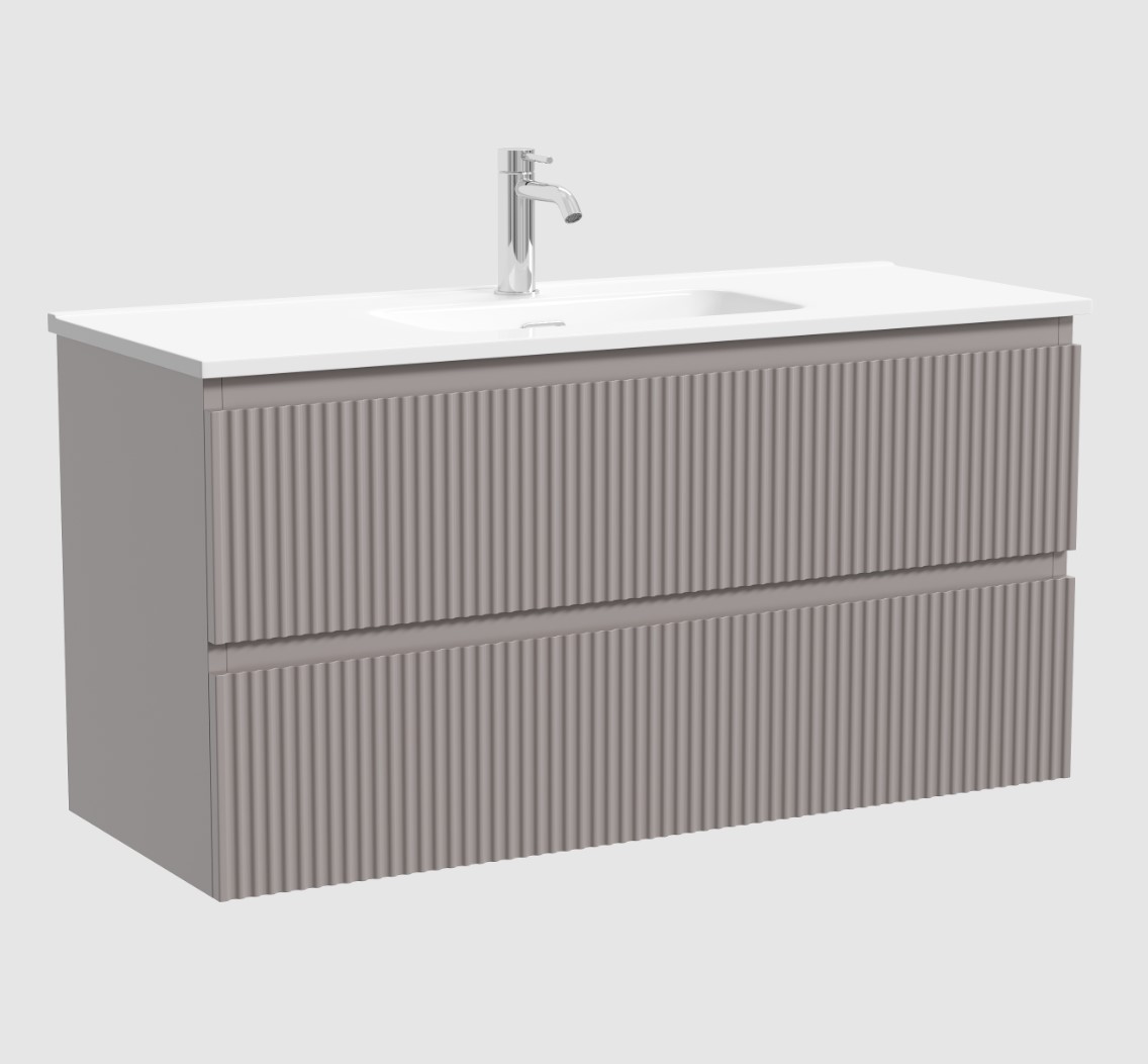 Тумба подвесная Snob R 390, 995х390х500, Doha Soft + Раковина накладная Compact , SNR100/39SM+CN7027